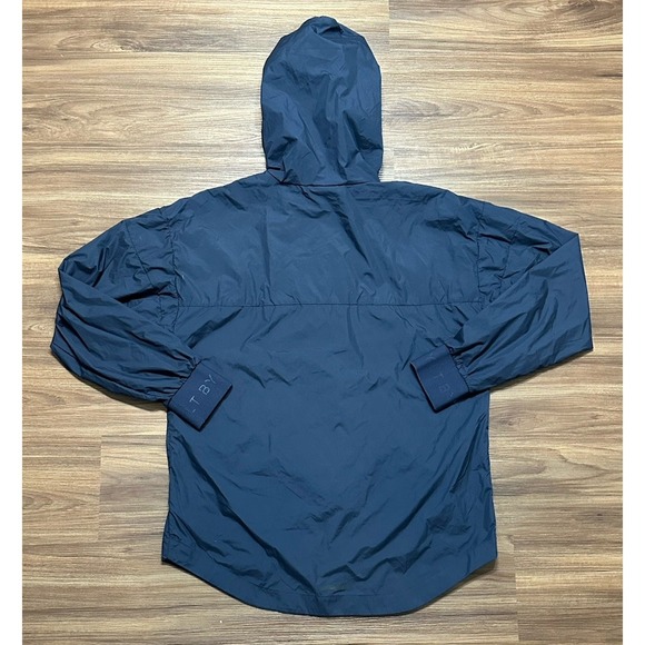 BYLT  Blue Full Zip Windbreaker Dawnbreaker Lightweight Hooded Jacket Navy Sz M - Picture 8 of 8